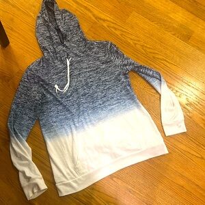 Lightweight Blue Ombré hooded top